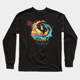 SUMMER MADNESS Surfing in Summer Holidays Long Sleeve T-Shirt